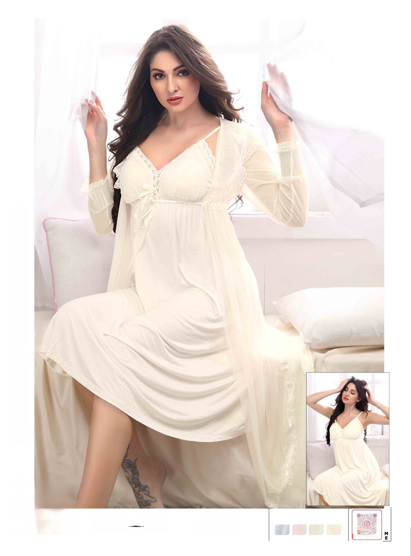 Lightweight Silky Touch Nighty in soft, breathable fabric for nightwear