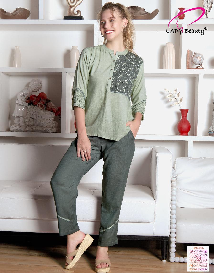 Olive Weave Co-Ord Set