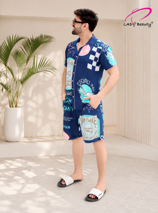 Men wearing blue printed co-ord set in premium Turkish cotton fabric
Stylish men’s printed coord set for casual and vacation wear
Premium blue men co-ord set with trendy graphic print design
Fashionable men casual coord outfit with relaxed comfortable fit
Men lounge wear coord set designed for travel and resort styling
Stylish blue printed men coord set with modern streetwear fashion look
Soft breathable Turkish cotton men co-ord set for everyday comfort
Trendy men vacation outfit with coordinated graphic p