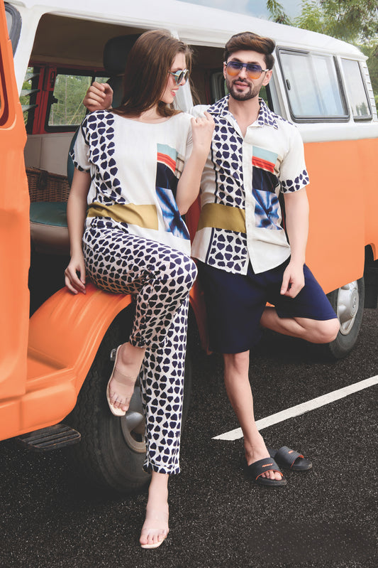 Voyage Urban Mosaic Turkish Cotton Couple Co-Ord Set – Statement Edition