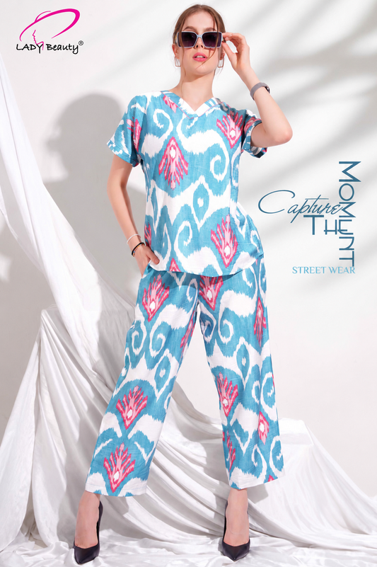 Ikat Print Co-Ord Set for Women – Everyday Comfort & Casual Wear