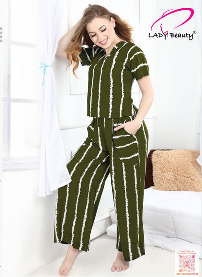 Women’s lounge wear co-ord set rayon fabric stripe print nightwear set available in black blue wine brown green and grey. Women’s rayon lounge co-ord set comfortable nightwear sleepwear available in multiple colors black blue wine brown green grey
Women’s printed lounge wear co-ord set soft breathable fabric night suit for women in black blue wine brown green grey
Stylish women’s lounge set co-ord outfit comfortable sleepwear available in 6 colors black blue wine brown green grey
Women’s nightwear co-ord se