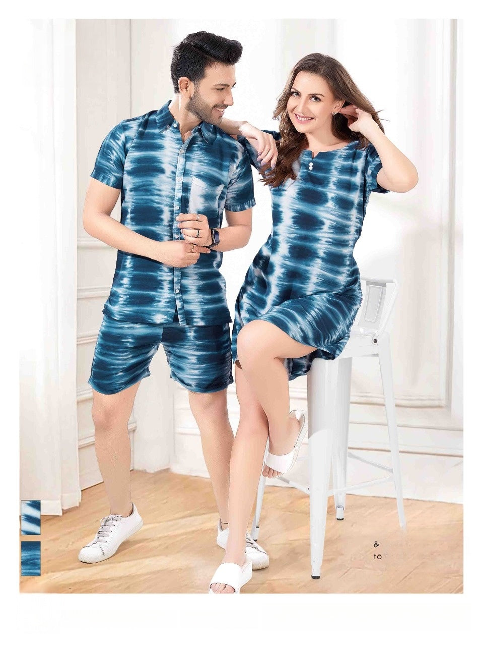 Matching Luxe Comfort Co-ords in breathable couple wear style