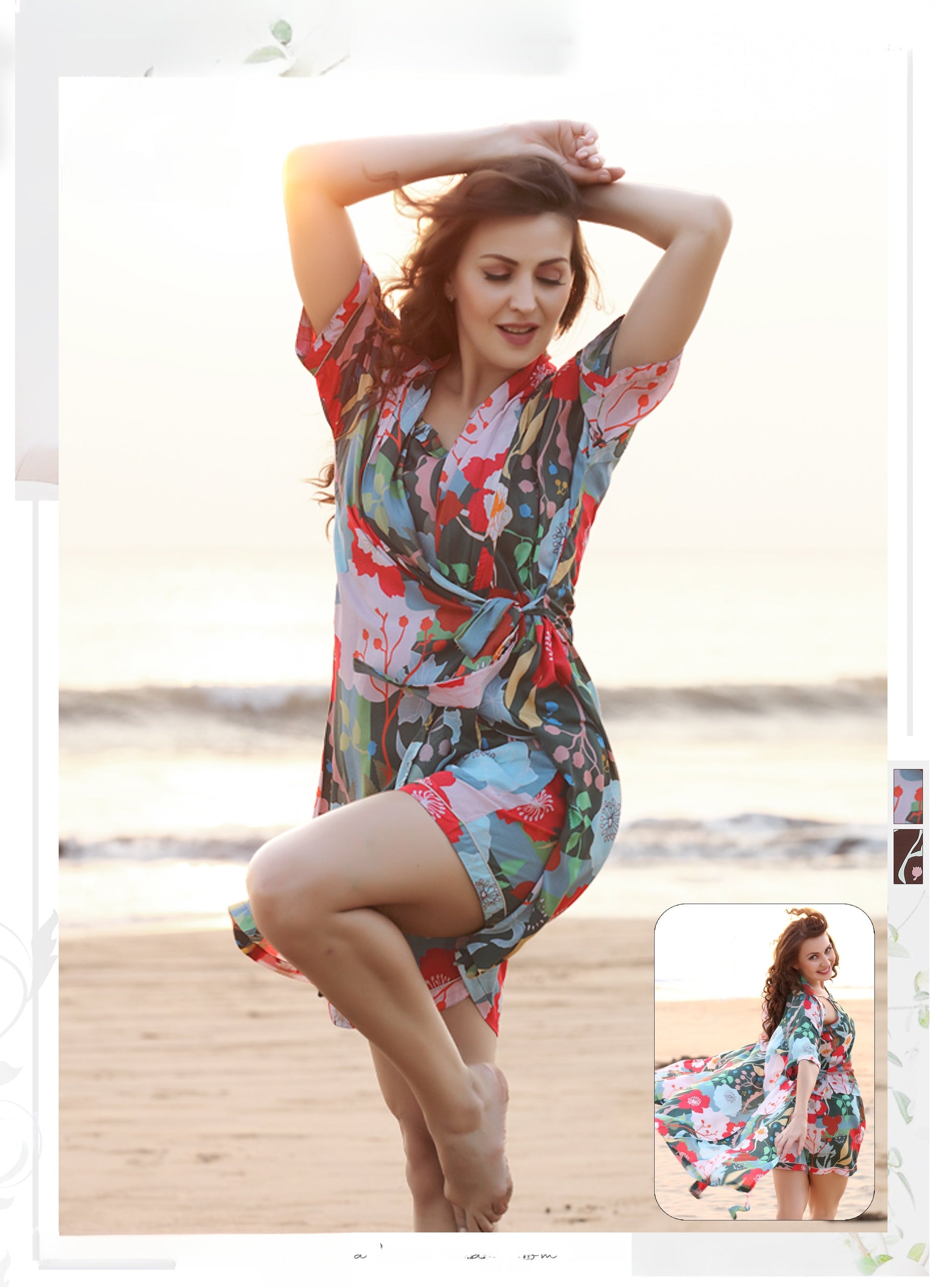 Luxe breathable co-ord set 7478 in Red displayed on model