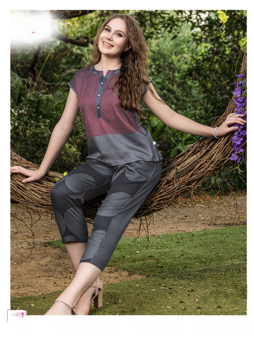 Co-ord Set 8371 in Wine