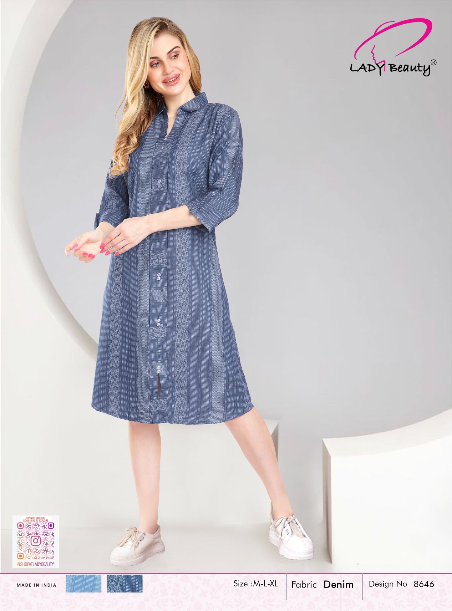 Short dress highlighting opulent flow and airy design