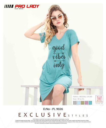 Women’s Dusty Modal Lycra Graphic Short Dress | Casual Lounge & Nightwear – Lady Beauty