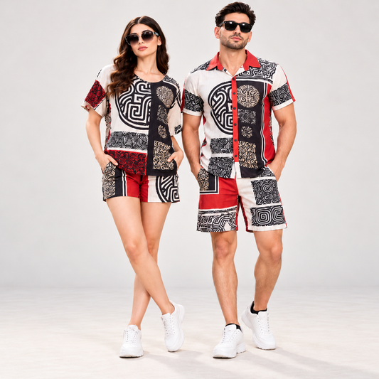 Nomad Vibe Couple Co-Ord Set – Matching Vacation Outfit for Men & Women