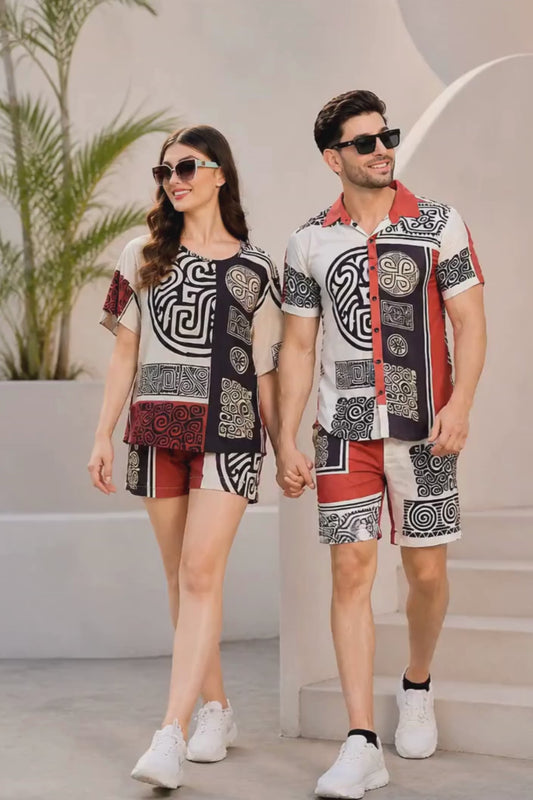 Nomad Vibe Couple Co-Ord Set – Matching Vacation Outfit for Men & Women