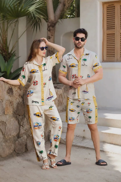 Beach Mode Couple Co-Ord Set – Travel & Vacation Wear
