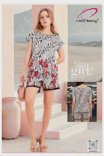 Lazy Day, Cute Look – Printed Shorts Co-Ord Set